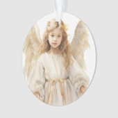 Waterverf kleine meisje engel ornament (voorkant)