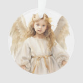 Waterverf kleine meisje engel ornament (voorkant)