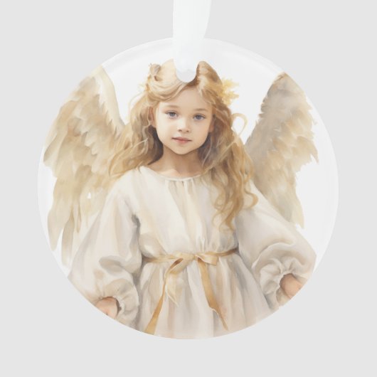 Waterverf kleine meisje engel ornament (voorkant)