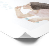 Waterverf kleine meisjes blazen bubble poster (Hoek)