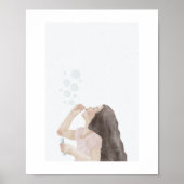 Waterverf kleine meisjes blazen bubble poster (Voorkant)
