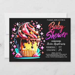 Waterverf Kleine Muffin Meisje Baby shower Kaart