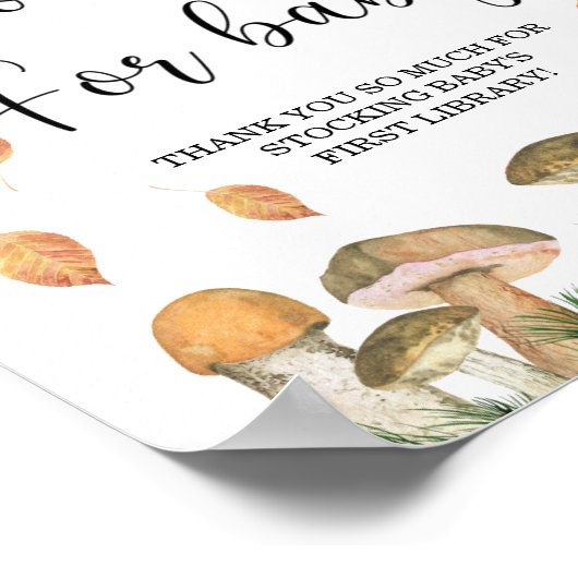 Waterverf kleine paddenstoel, herfst boeken voor b poster (Hoek)