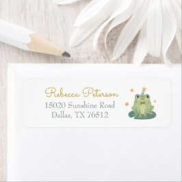 Waterverf Kleine paddenstoel met kikkeretiket Etiket