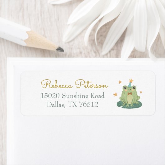 Waterverf Kleine paddenstoel met kikkeretiket Etiket (Insitu)