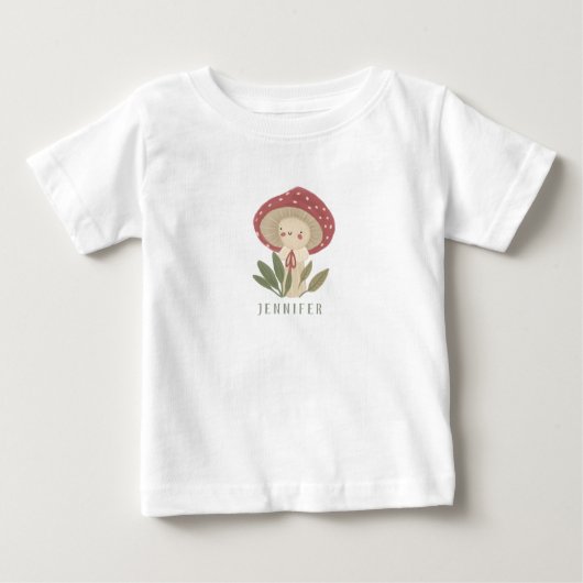 Waterverf Kleine paddenstoel naam Baby Bodysuit (Voorkant)