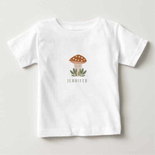 Waterverf Kleine paddenstoel naam Baby Bodysuit (Voorkant)