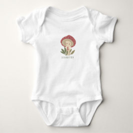 Waterverf Kleine paddenstoel naam Baby Bodysuit