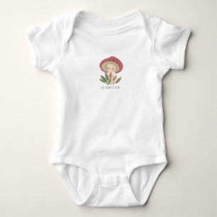 Waterverf Kleine paddenstoel naam Baby Bodysuit