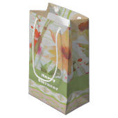 Waterverf kleine papierzak klein cadeauzakje (Voorkant Gekanteld)