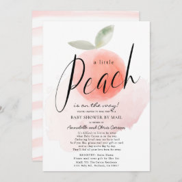 Waterverf Kleine Peach roze Baby shower per post Kaart