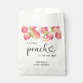 Waterverf Kleine perziken is onderweg naar baby sh Bedankzakje (Voorkant)