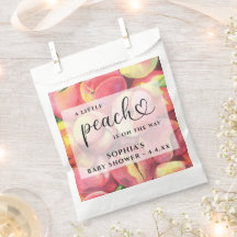 Waterverf Kleine perziken is onderweg naar baby sh