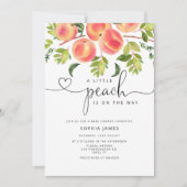 Waterverf Kleine perziken is onderweg naar baby sh Kaart (Voorkant)