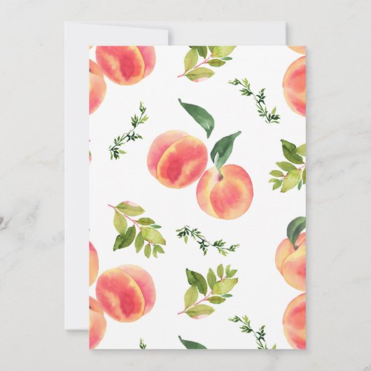 Waterverf Kleine perziken is onderweg naar baby sh Kaart (Achterkant)