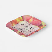 Waterverf Kleine perziken is onderweg naar baby sh Papieren Bordje (Gebogen)