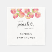 Waterverf Kleine perziken is onderweg naar baby sh Servet (Voorkant)