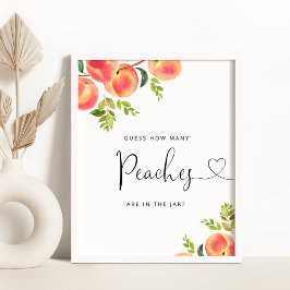 Waterverf kleine perziken raden hoeveel perziken poster