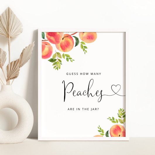 Waterverf kleine perziken raden hoeveel perziken poster