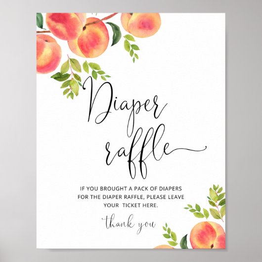 Waterverf kleine perzikerrolletje poster (Voorkant)