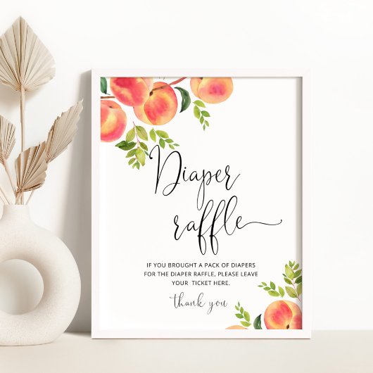 Waterverf kleine perzikerrolletje poster