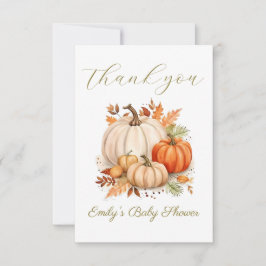 Waterverf Kleine Pompoen Baby shower Plat Bedankkaart