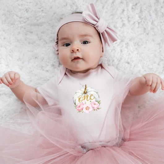 Waterverf Kleine pompoen Floral 1 september Romper