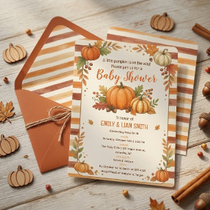 Waterverf Kleine Pompoen Herfst Baby Shower Kaart