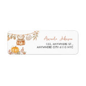 Waterverf kleine pompoen Herfst herfst Baby shower Etiket (Voorkant)