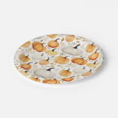 Waterverf kleine pompoen patroon papieren bordje (Gekanteld)