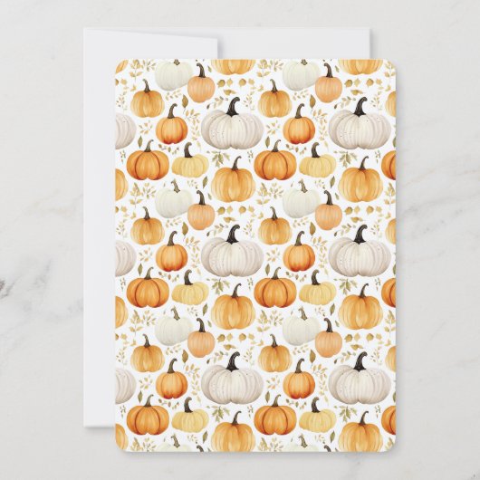 Waterverf Kleine Pompoen Sinaasappel Baby shower Kaart (Achterkant)