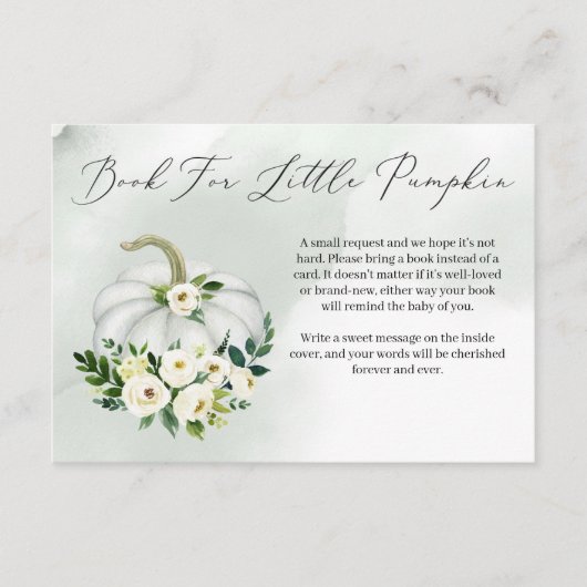 Waterverf kleine pompoenboekaanvraag informatiekaartje (Voorkant)