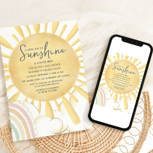 Waterverf kleine Ray van zonnig Baby shower Kaart