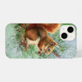Waterverf Kleine Roodeekhoorn Dierenkunst iPhone Hoesje (Achterkant horizontaal)