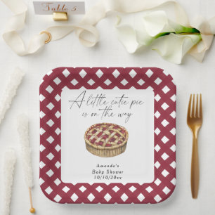 Waterverf kleine schatje babyshower papieren bordje