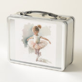 waterverf kleine, schattige ballerina in een roze  (Achterkant)