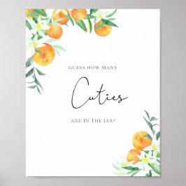 Waterverf kleine sinaasappels, raad hoeveel kuddes poster