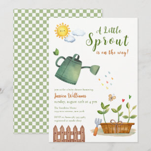 Waterverf Kleine Spruit Tuinieren Baby Shower Kaart