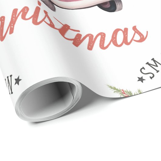 Waterverf kleine stad kerst cadeaupapier (Rol Hoek)