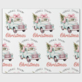 Waterverf kleine stad kerst cadeaupapier (Vlak)