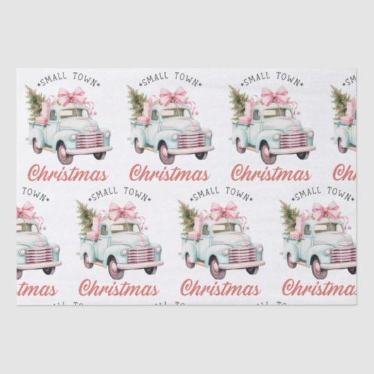 Waterverf kleine stad kerst tissuepapier (Voorkant)