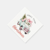 Waterverf Kleine stad Kerstmis Satijn Servet (Hoek)