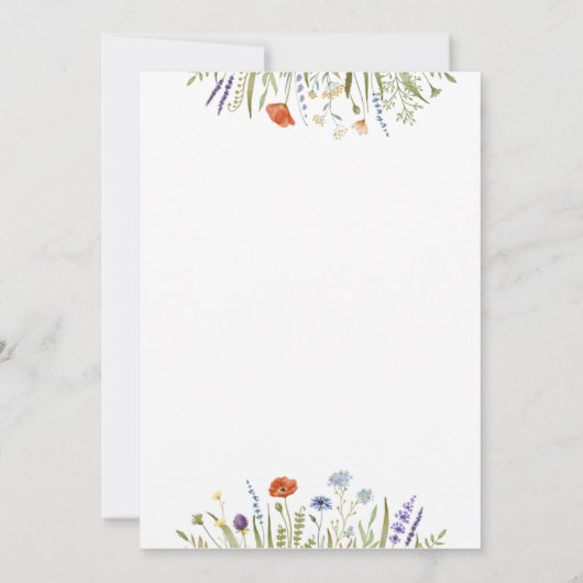 Waterverf Kleine Vrijgezellenfeest met wilde bloem Kaart (Achterkant)