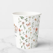 Waterverf Kleine Wildbloem 1e verjaardag Favors Papieren Bekers (Achterkant)