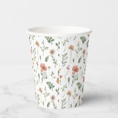 Waterverf Kleine Wildbloem 1e verjaardag Favors Papieren Bekers (Rechts)