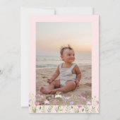 Waterverf Kleine Wildbloem 1e verjaardag Invitat Kaart (Achterkant)