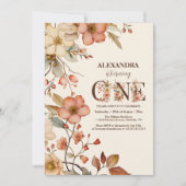 Waterverf Kleine Wildbloem 1e verjaardag Kaart (Voorkant)