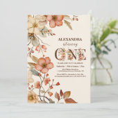 Waterverf Kleine Wildbloem 1e verjaardag Kaart (Staand voorkant)