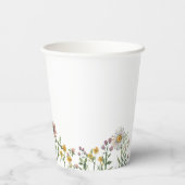 Waterverf Kleine Wildbloem 1e verjaardag Papieren Bekers (Achterkant)