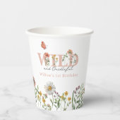 Waterverf Kleine Wildbloem 1e verjaardag Papieren Bekers (Voorkant)